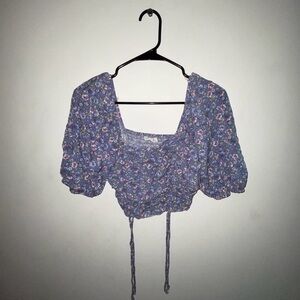 FLORAL CROP TOP BLOUSE